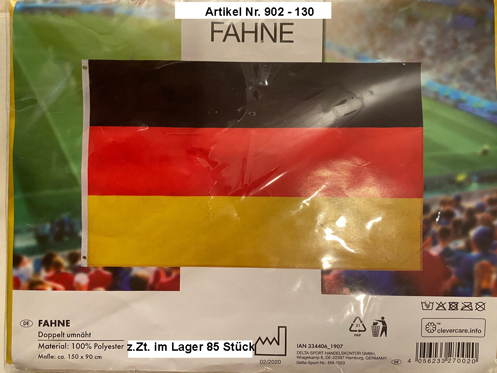 G570-15 -Fahne 150 cm x 90 cm doppelt umnäht- Hiß Fahne mit Ösen-Schwarz-Rot-Gold-Deutschland- 1 Stück:3,50 €,5 Stück 9,45 €- solange Vorrat da ist-