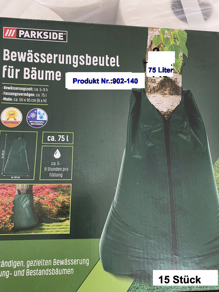 Heim & Haus 46-Bewässerungsbeutel  für Bäume-Fassungsvermögen ca.75 Liter-Bewässerungszeit ca.Stunden;5-9;Material Synthetic-Fiber Reißverschluss