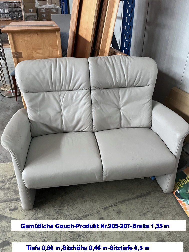 GSI 220-68 Couch Breite 1,35 m x Tiefe 0,80 m-Sitzhöhe 0,46 m-Sitztiefe 0,50 m-weiß.sehr gepflegtes- schönes und gemütliches Teil 